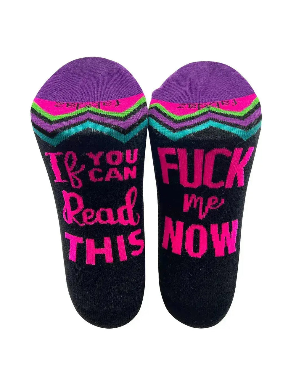 Naughty Womens Socks: Explicit "Read This" Crew Fabdaz Ziya Blue