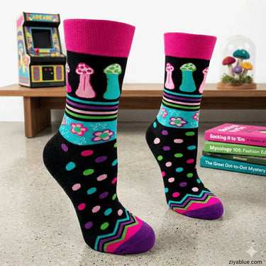 Naughty Womens Socks: Explicit "Read This" Crew Fabdaz Ziya Blue