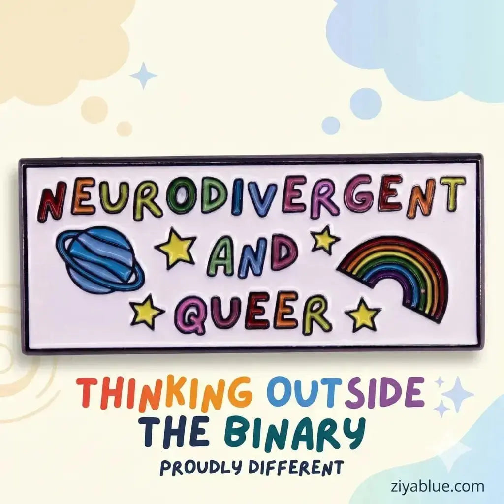 Neurodivergent and Queer Pin | Intersectionality Badge Ziya Blue Ziya Blue