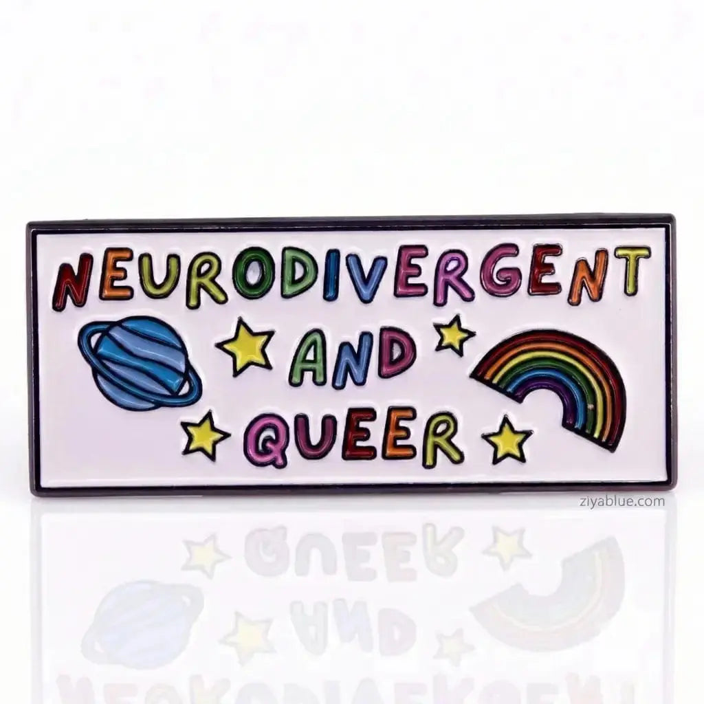 Neurodivergent and Queer Pin | Intersectionality Badge Ziya Blue Ziya Blue