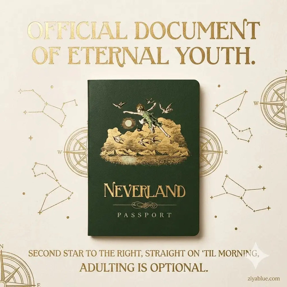 Neverland Passport Journal: Your Pocket Ticket to Eternal Youth Unemployed Philosophers Guild Ziya Blue