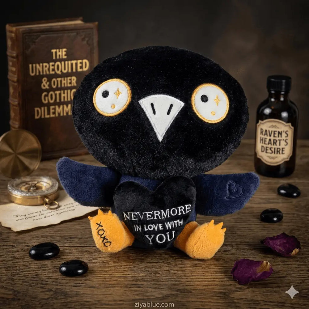 Nevermore Raven Plush: Gothic Valentine Punchkins Ziya Blue
