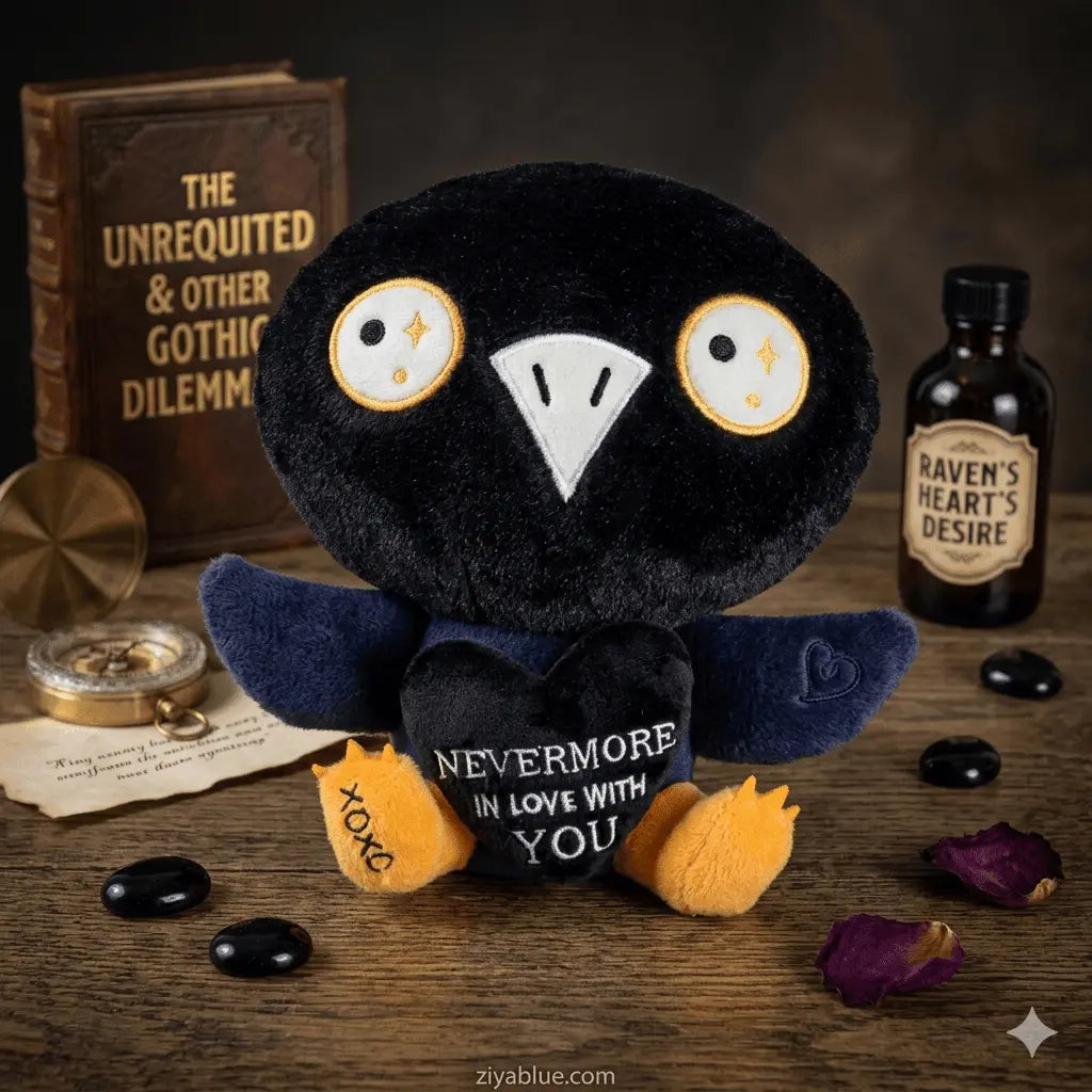 Nevermore Raven Plush: Gothic Valentine Punchkins Ziya Blue