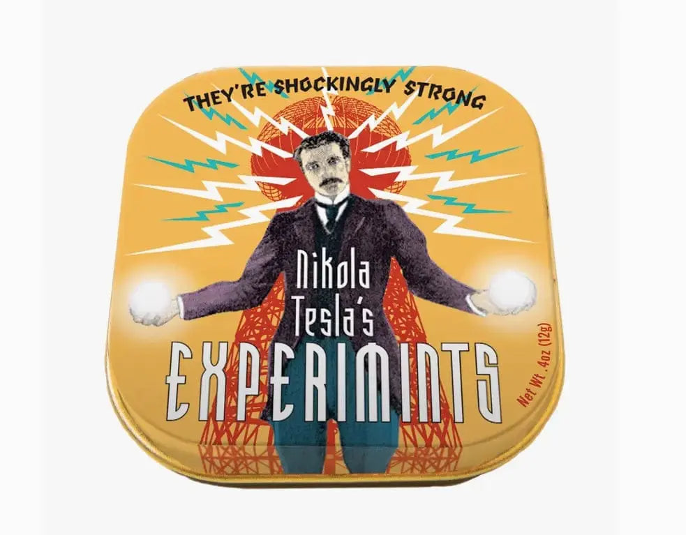 Nikola Tesla Experimints: Peppermint Mints Unemployed Philosophers Guild Ziya Blue