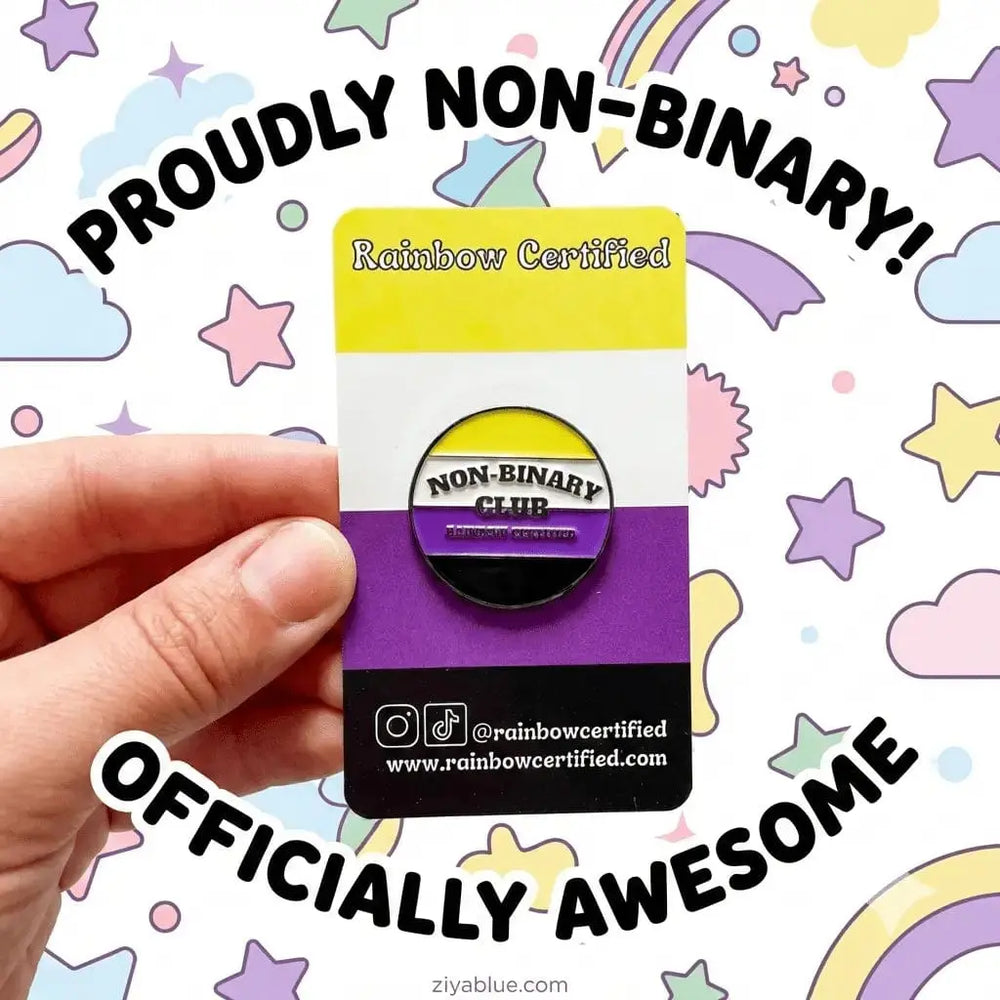 Non-Binary Club Pin | LGBTQ+ Pride Enamel Badge Rainbow Certified Ziya Blue