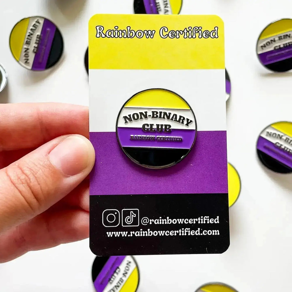 Non-Binary Club Pin | LGBTQ+ Pride Enamel Badge Rainbow Certified Ziya Blue