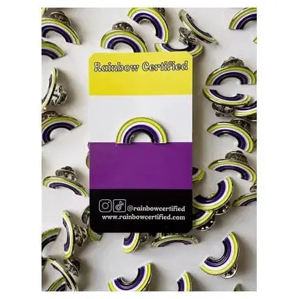 Non-Binary Pride Pin | 2.5cm Identity Badge Rainbow Certified Ziya Blue