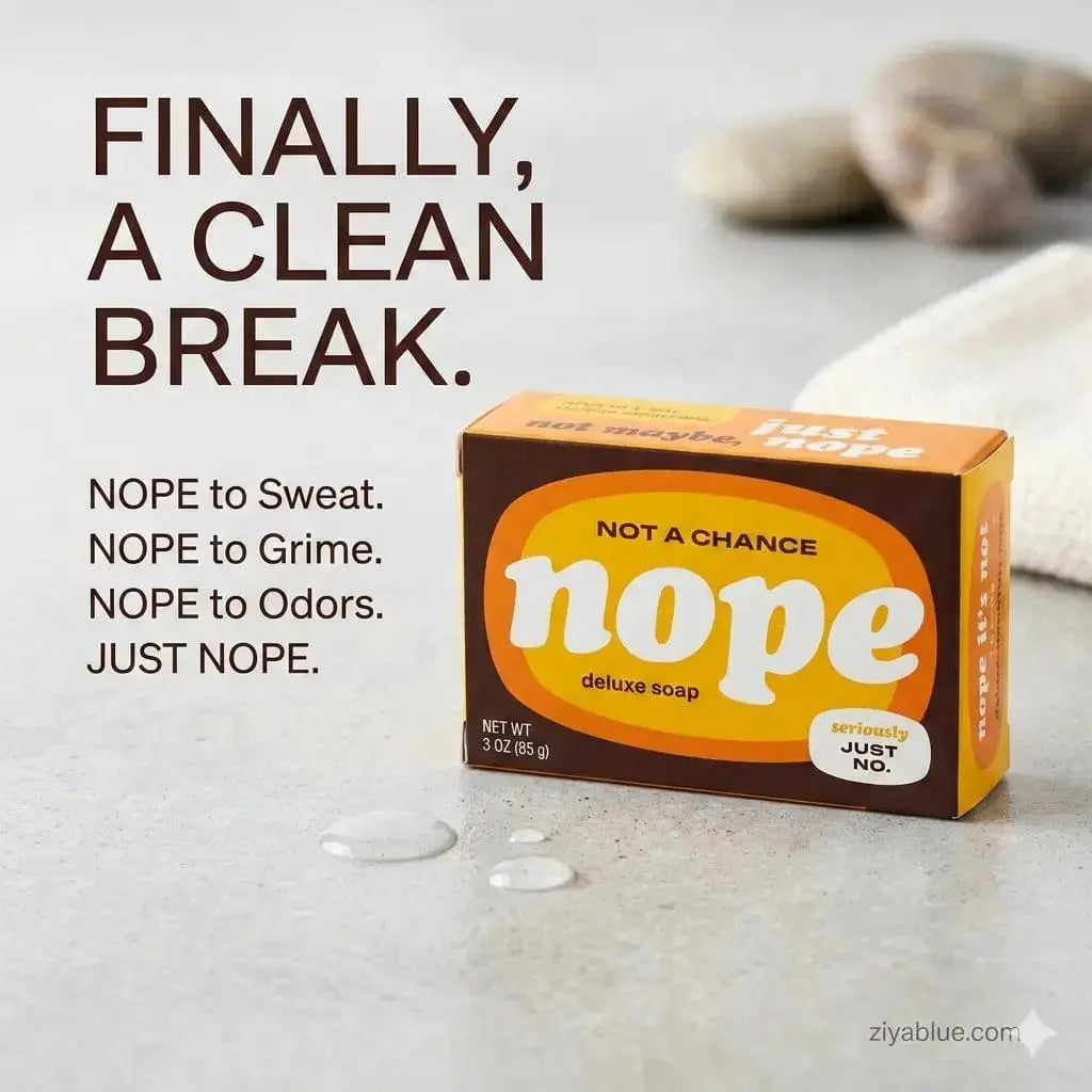 Nope Bar Soap: Novelty Gag Gift Whiskey River Ziya Blue