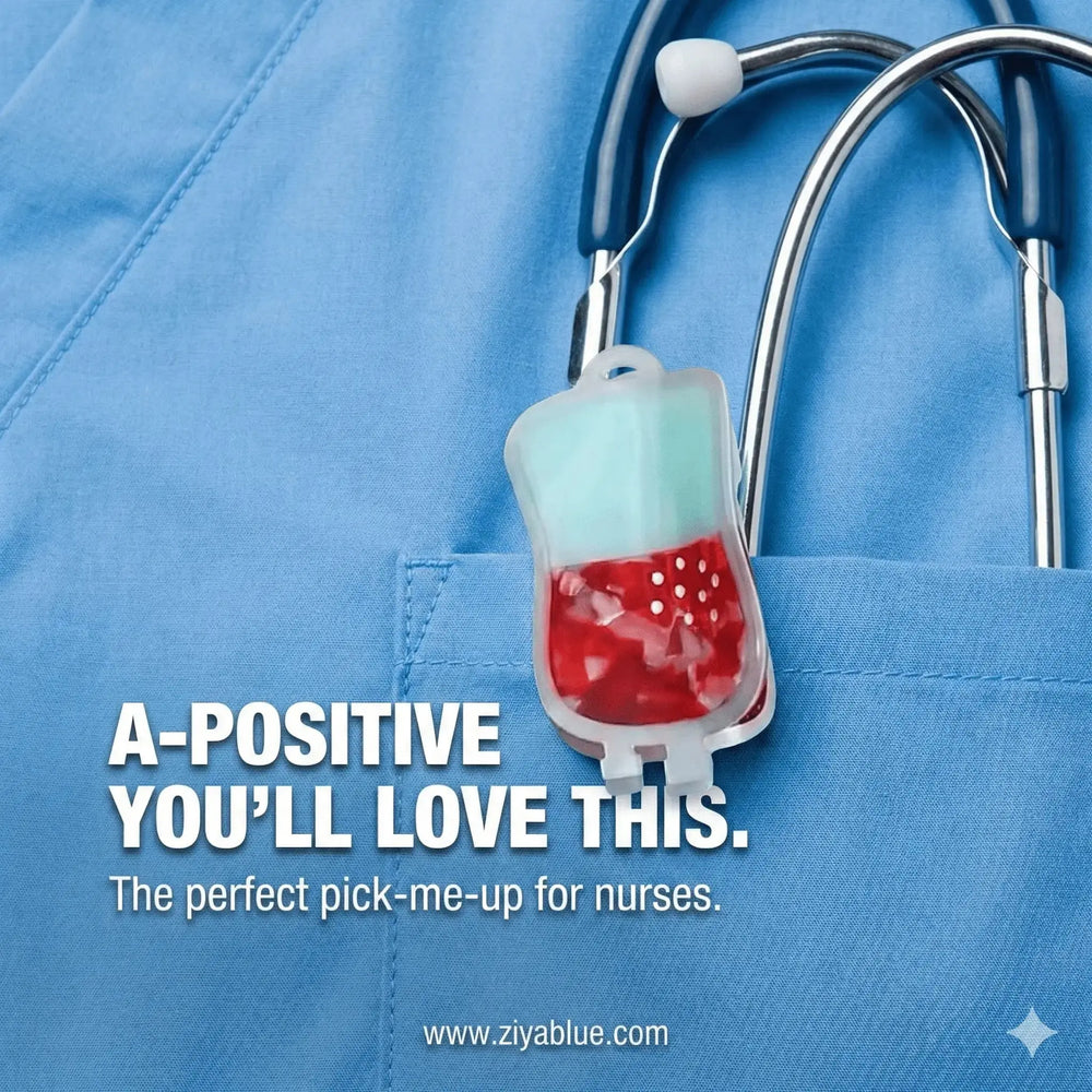 Nurse Hair Claw: Blood Bag IV Design Ziya Blue Ziya Blue