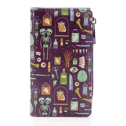 Oddities Wallet | Vintage Curiosities Print Vinyl Clutch COMECO INC Ziya Blue