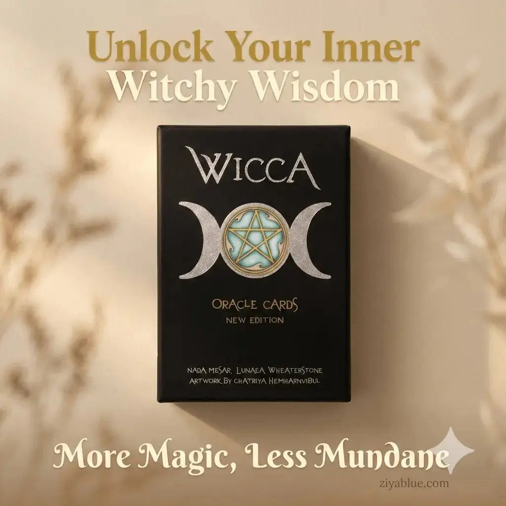 Oracle Cards | Wiccan 33-Card Deck & Guidebook Set Something Different Ziya Blue