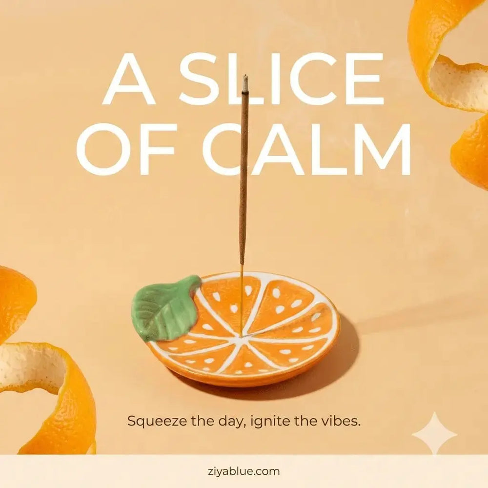 Orange Slice Incense Holder: The "Zest for Life" Burner 🍊✨ Something Different Ziya Blue