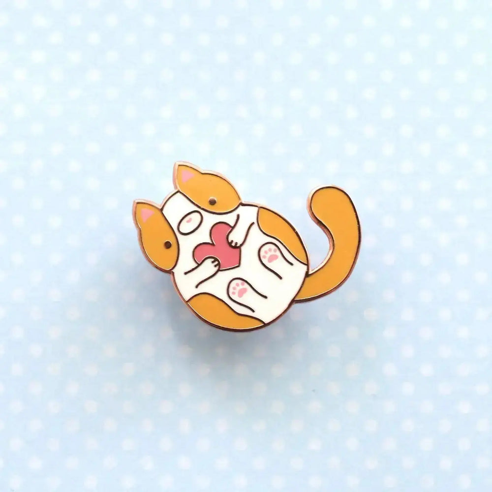 Orange Tabby Cat Enamel Pin | The Tiny Traveling Companion Wild Whimsy Woolies Ziya Blue