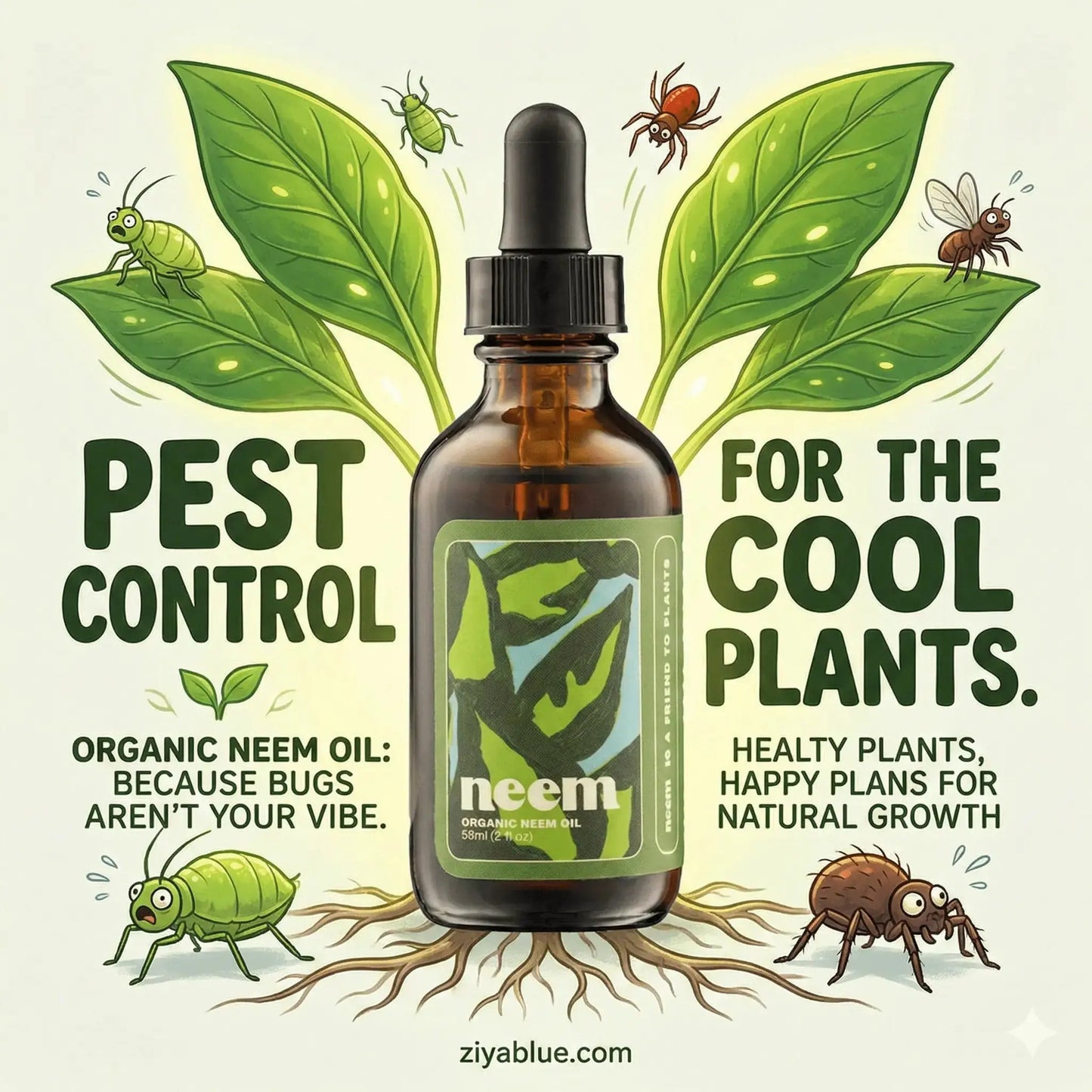 Organic Neem Oil | Nature's Ultimate Plant Protector Kelpy Ziya Blue