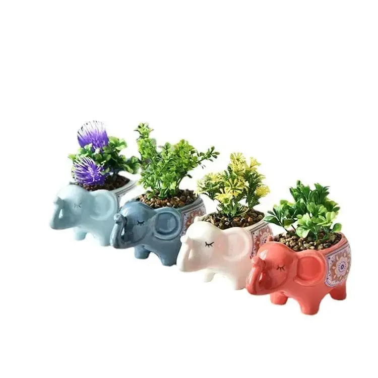 Ornate Elephant Planter Ziya Blue Ziya Blue