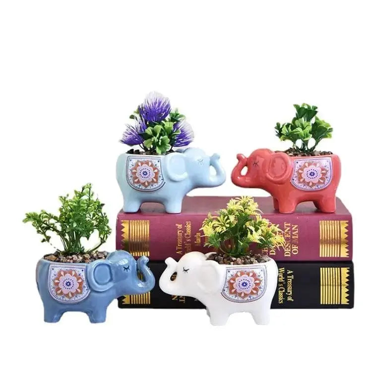 Ornate Elephant Planter Ziya Blue Ziya Blue