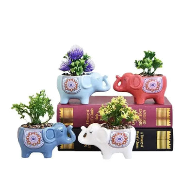 Ornate Elephant Planter Ziya Blue Ziya Blue