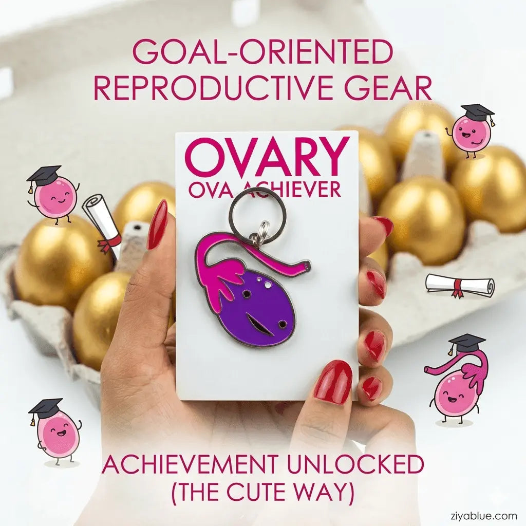 Ovary Keychain: Funny Anatomical Charm Ziya Blue Ziya Blue