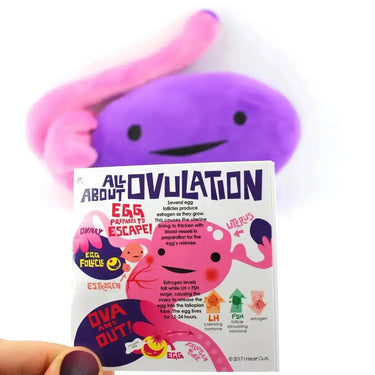 Ovary Plushie: Funny Anatomical Pillow I Heart Guts Ziya Blue