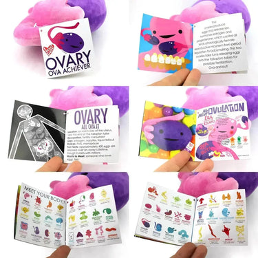 Ovary Plushie: Funny Anatomical Pillow I Heart Guts Ziya Blue