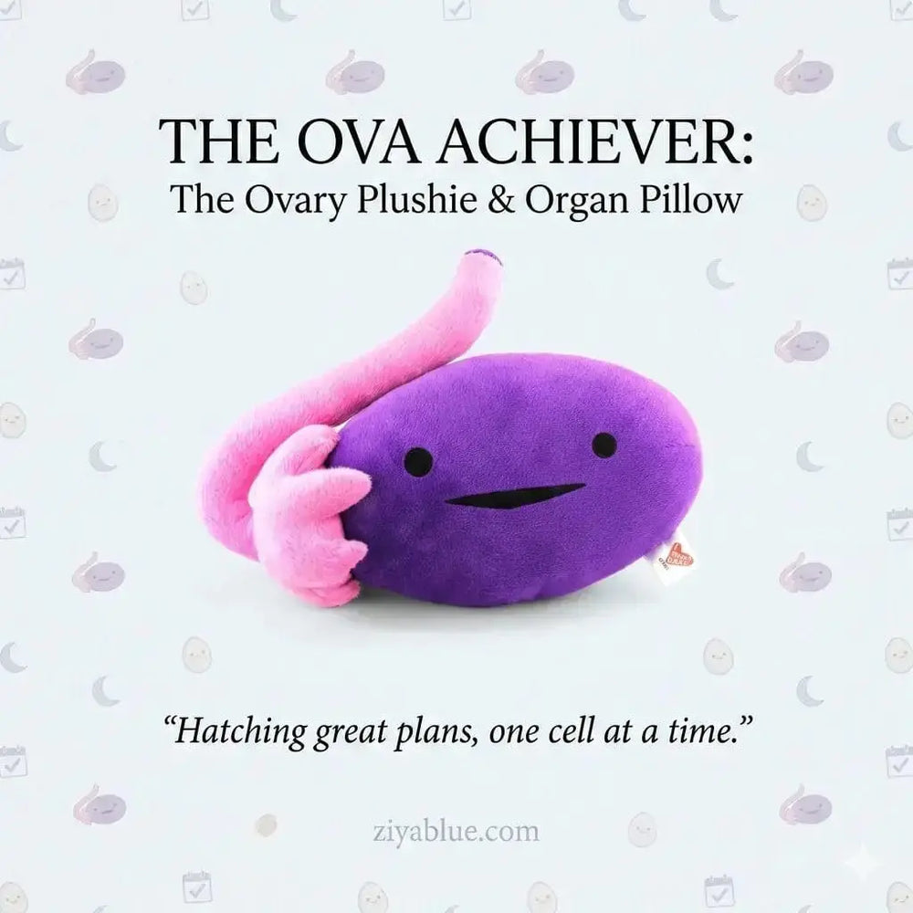 Ovary Plushie: Funny Anatomical Pillow I Heart Guts Ziya Blue