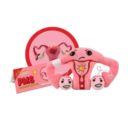 PMS Uterus Plush: Grumpy Menstrual Toy Giant Microbes Ziya Blue