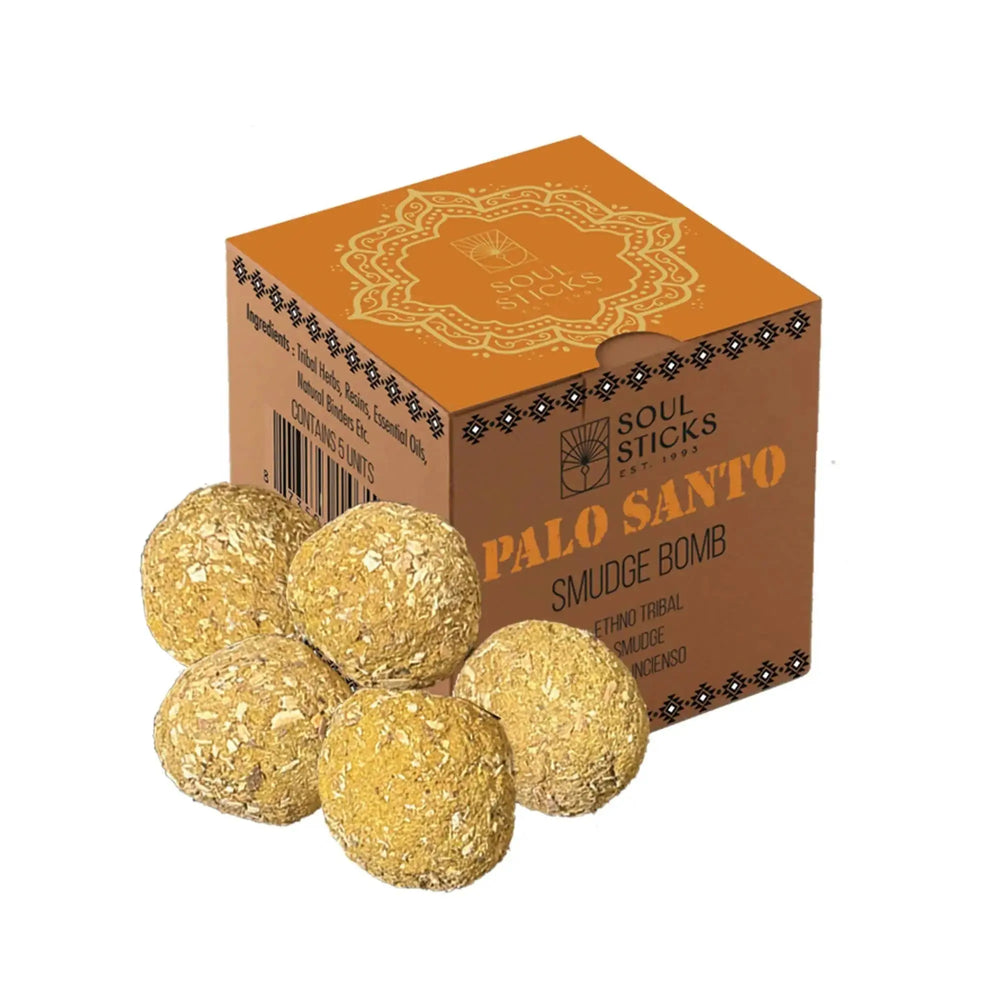 Palo Santo Smudge Bombs: 5-Pack Energy Cleanse Kit Designs by Deekay Inc. Ziya Blue