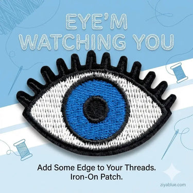Patch - Evil Eye Square Deal Recordings & Supplies Ziya Blue