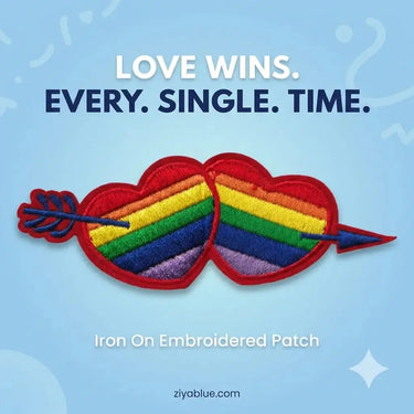 Patch - Heart - Two Rainbow Square Deal Recordings & Supplies Ziya Blue