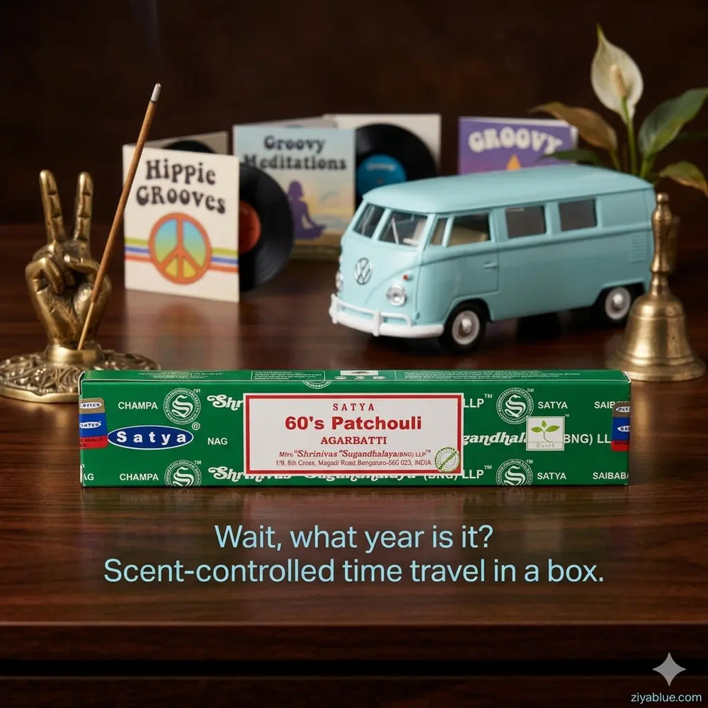 Patchouli Incense Sticks: Satya 60's Groovy Blend 15g  Ziya Blue