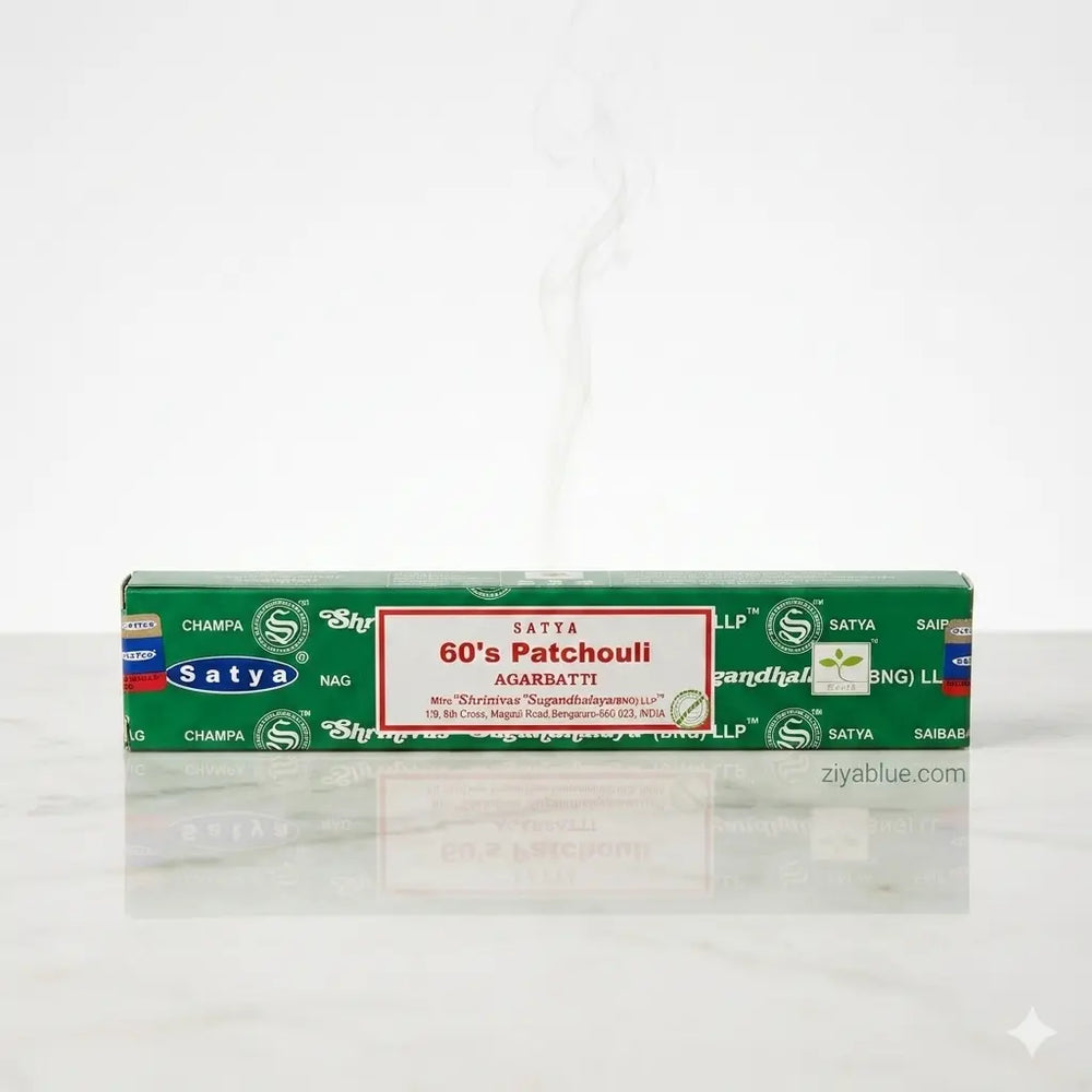 Patchouli Incense Sticks: Satya 60's Groovy Blend 15g  Ziya Blue