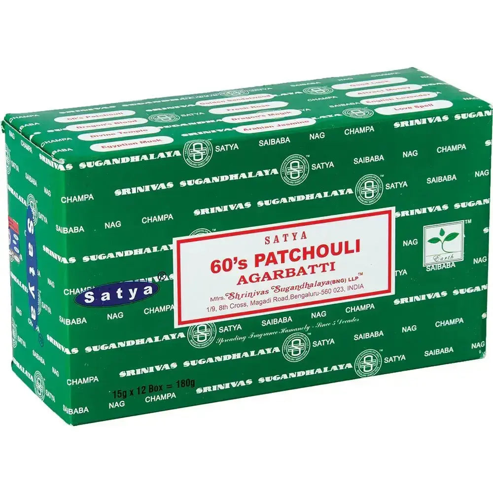 Patchouli Incense Sticks: Satya 60's Groovy Blend 15g Designs by Deekay Inc. Ziya Blue
