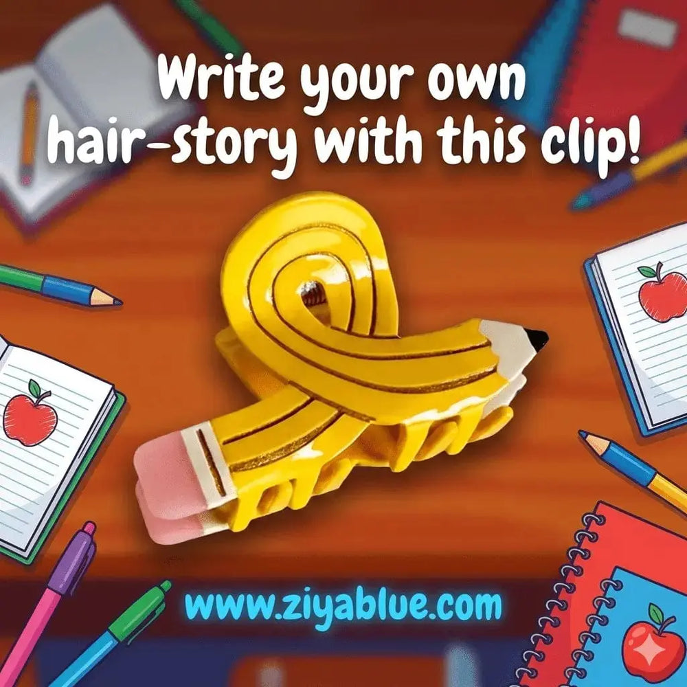 Pencil Hair Claw- Teacher Gift Ziya Blue Ziya Blue