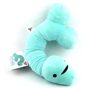 Penis Neck Pillow: Funny Anatomical Plush I Heart Guts Ziya Blue