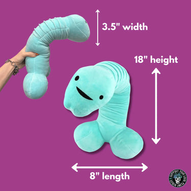 Penis Neck Pillow: Funny Anatomical Plush I Heart Guts Ziya Blue