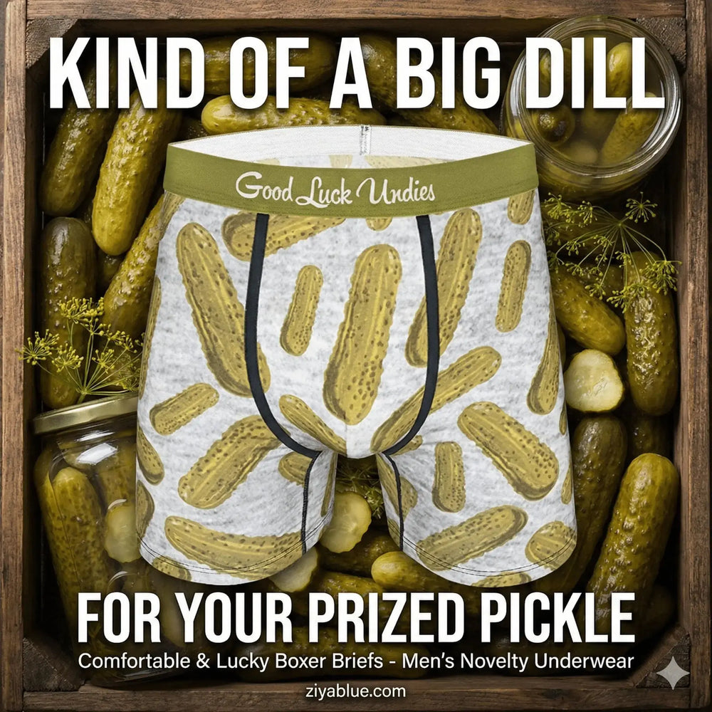 Pickle Underwear | Men's "Kind of a Big Dill" Boxer Briefs Good Luck Sock Ziya Blue