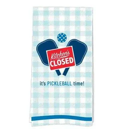Pickleball Time Tea Towel: Funny Kitchen Decor Funatic Ziya Blue