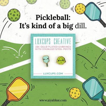Pickleballer Earrings: Court-Ready Chic LuxCups Ziya Blue