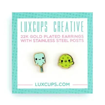 Pickleballer Earrings: Court-Ready Chic LuxCups Ziya Blue