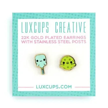 Pickleballer Earrings: Court-Ready Chic LuxCups Ziya Blue