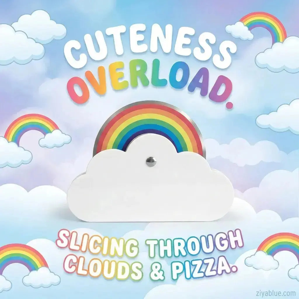 Pie In The Sky Pizza Cutter: Rainbow Kitchen Tool DAVID YOUNGSON & ASSOCIATES Ziya Blue