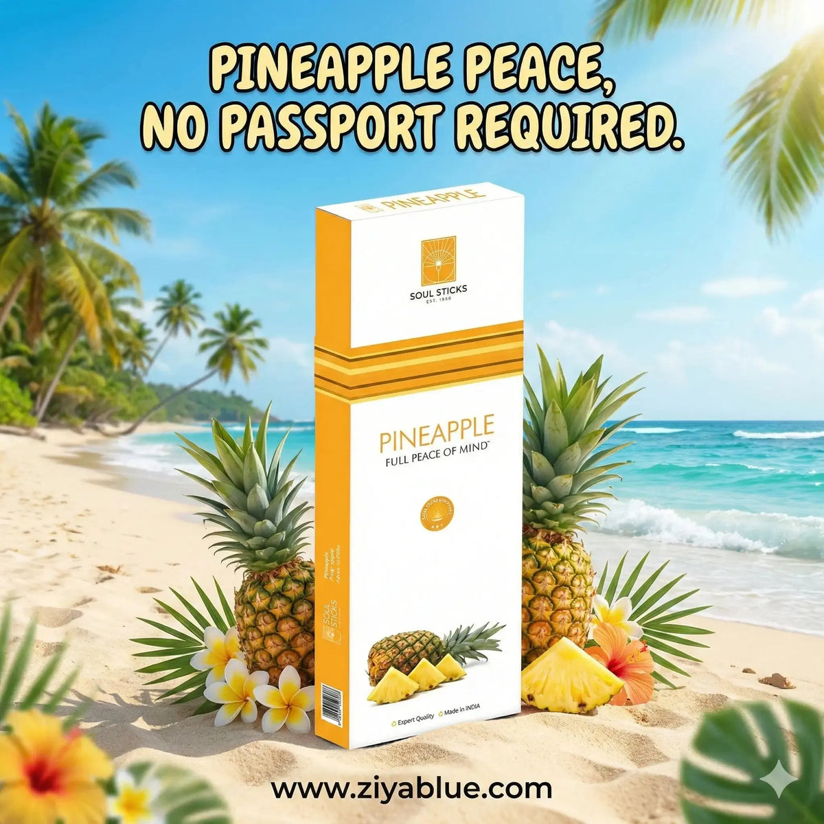 Pineapple incense sticks Premium Series Designs by Deekay Inc. Ziya Blue