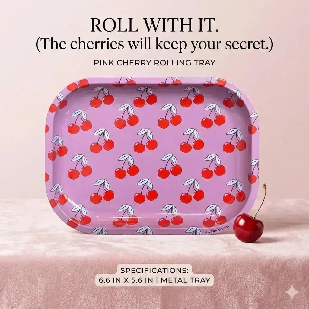 Pink Cherry Rolling Tray: Aesthetic Coquette Design Ziya Blue Ziya Blue
