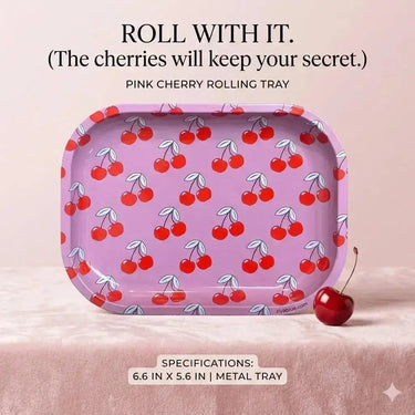 Pink Cherry Rolling Tray: Aesthetic Coquette Design Ziya Blue Ziya Blue