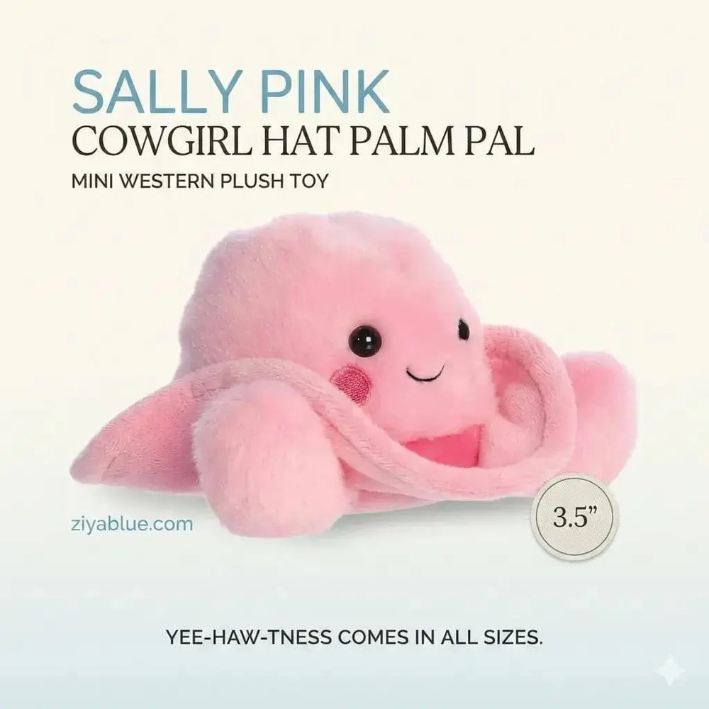 Pink Cowgirl Hat Plush | Sally Pink Cowgirl Hat Palm Pal Aurora Ziya Blue