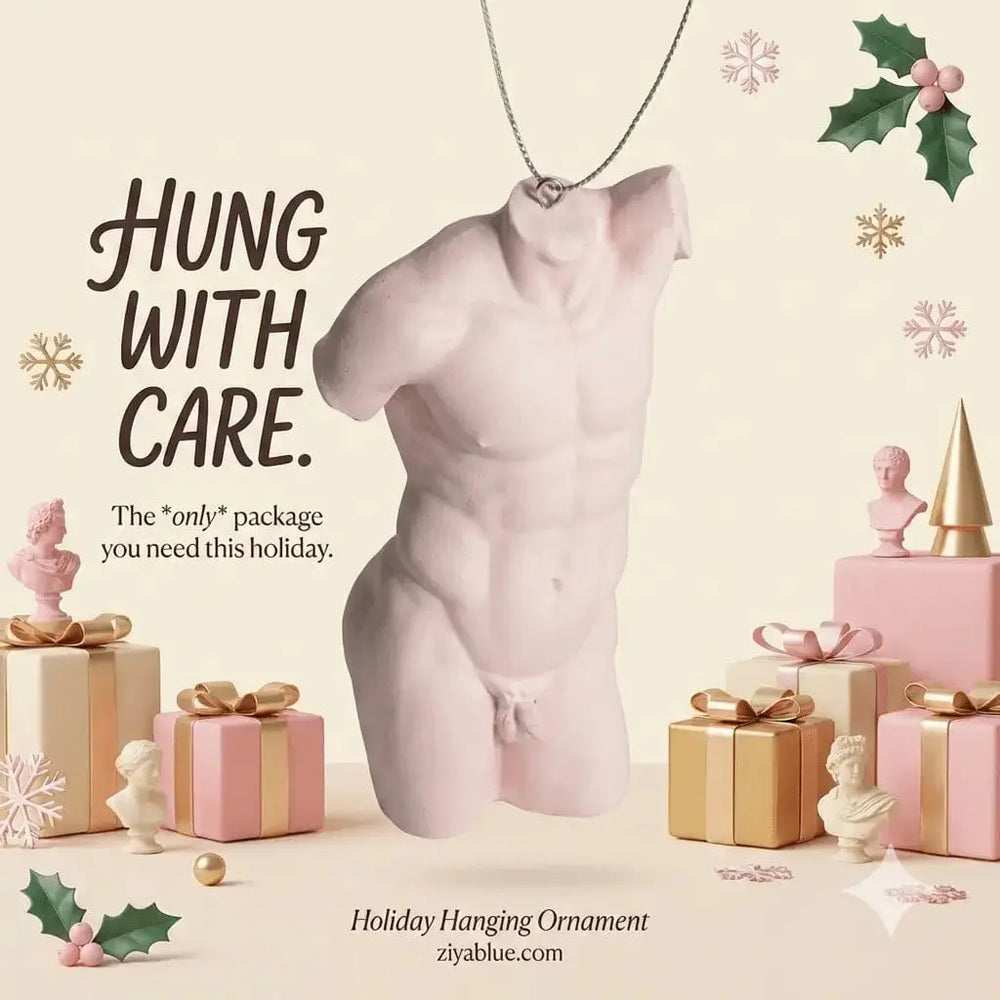 Pink Male Torso Ornament: Artistic Hanging Decoration McGowan & Rutherford Ltd Ziya Blue