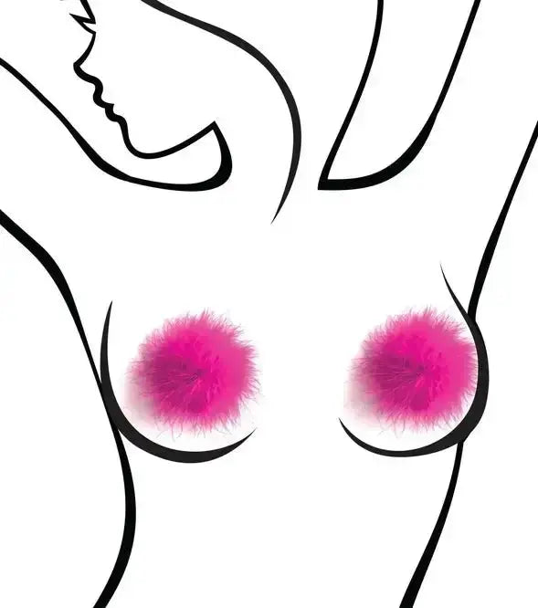 Pink Marabou Nipple Covers: Chic Comfort & Glam! 💖✨ Little Genie Productions Ziya Blue