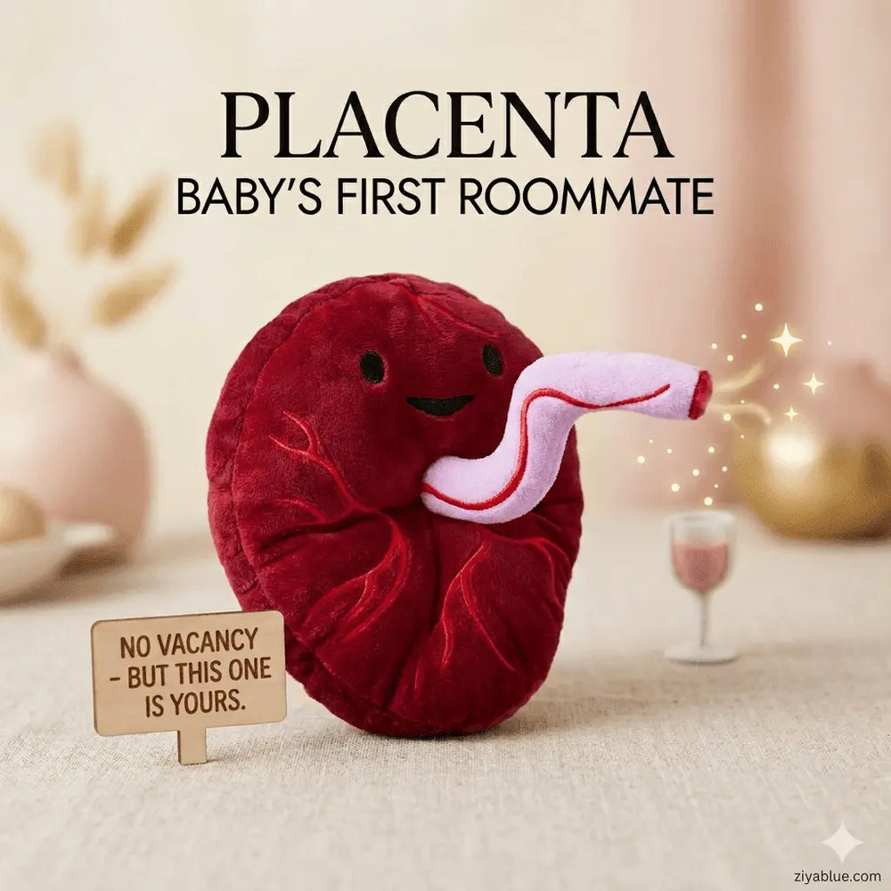 Placenta Plushie | Baby's First Roommate Stuffed Toy I Heart Guts Ziya Blue