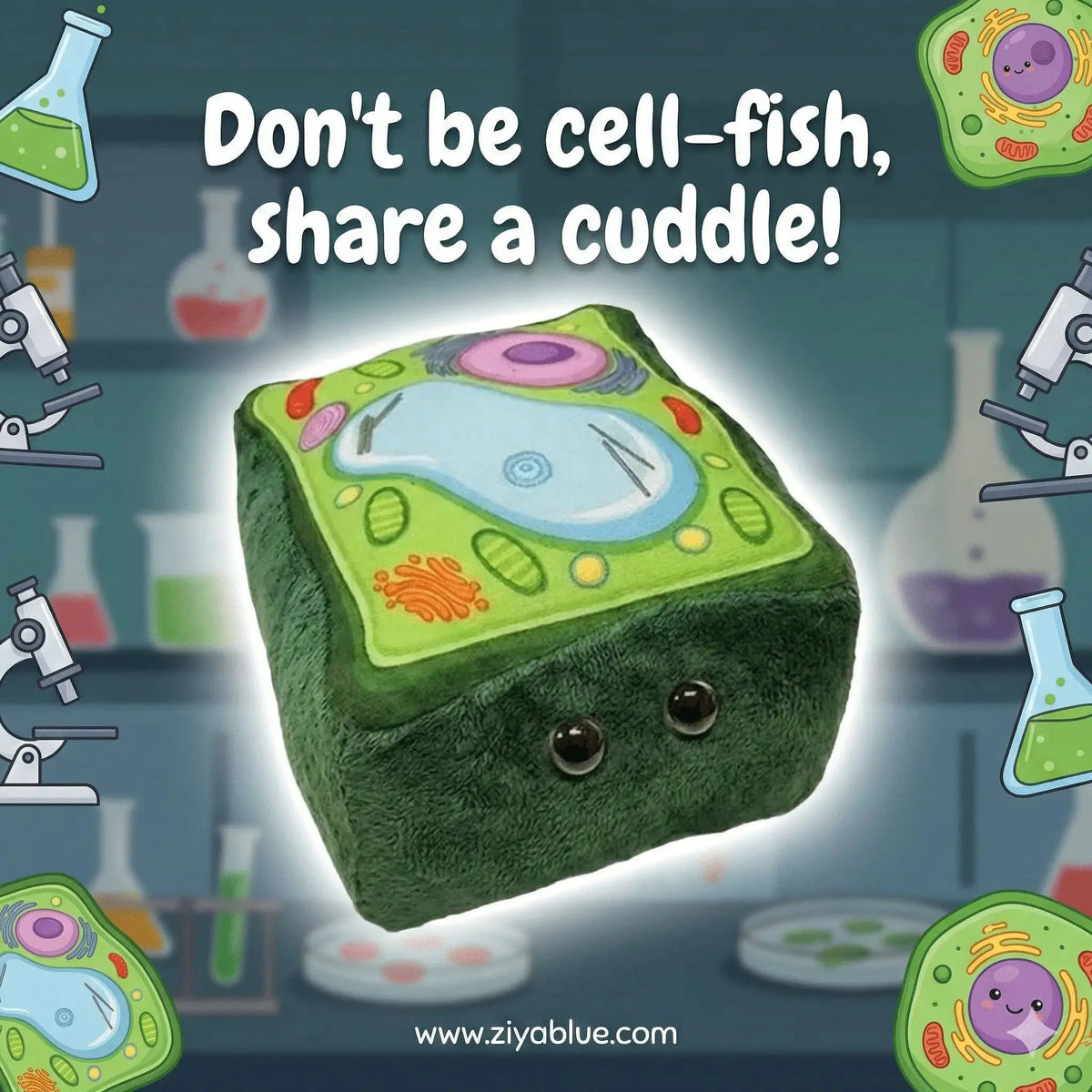 Plant Cell Plush: The Photosynthesis Pro 🌿🔬 Giant Microbes Ziya Blue
