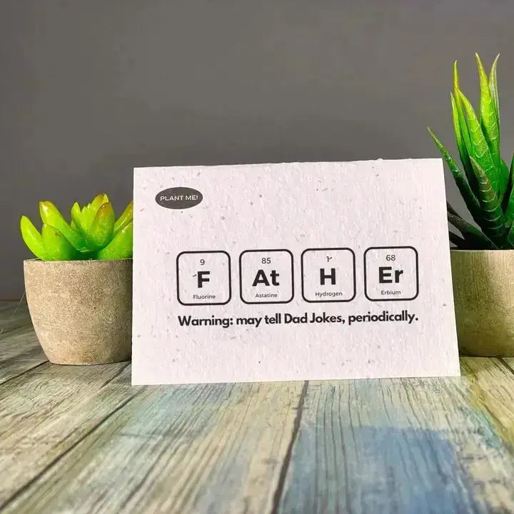 Plantable Father's Day Card: Periodic Table "FAtHEr" Plantable Greetings Ziya Blue